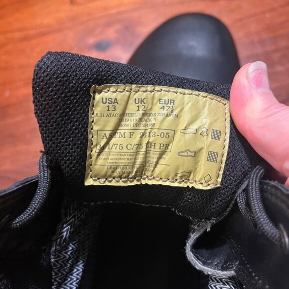 NEW 5.11 Tactical Series Shield 6" Zip Boots w/ Protective Toe ASTM Cert.- Sz 13 - Picture 6 of 9